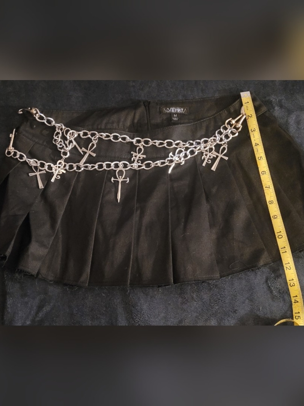 Women's Dolls Kill Widow Pleated Mini Skirt w/ Metal Accents - Picture 4 of 5